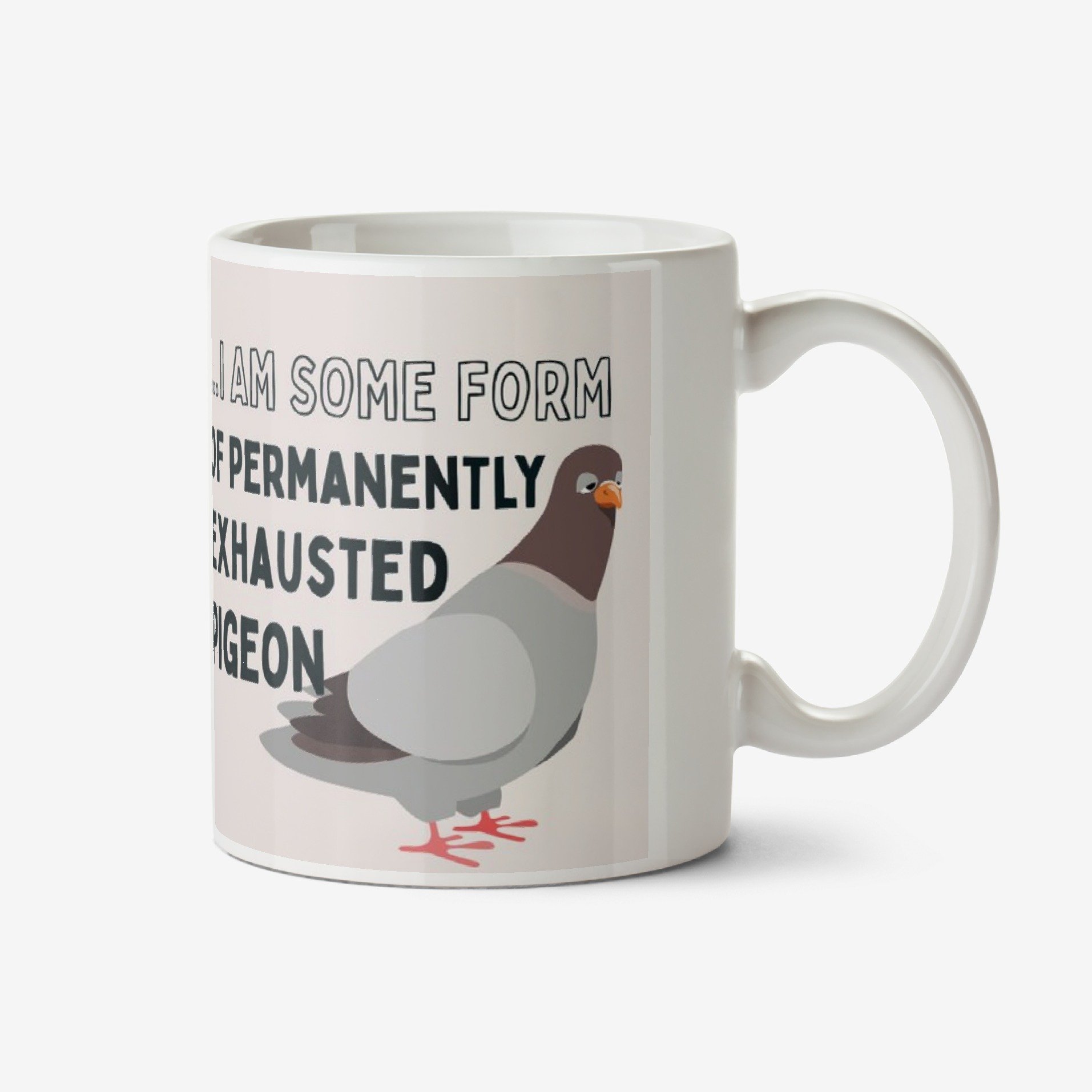 Moonpig Permanently Exhausted Pigeon Mug Ceramic Mug