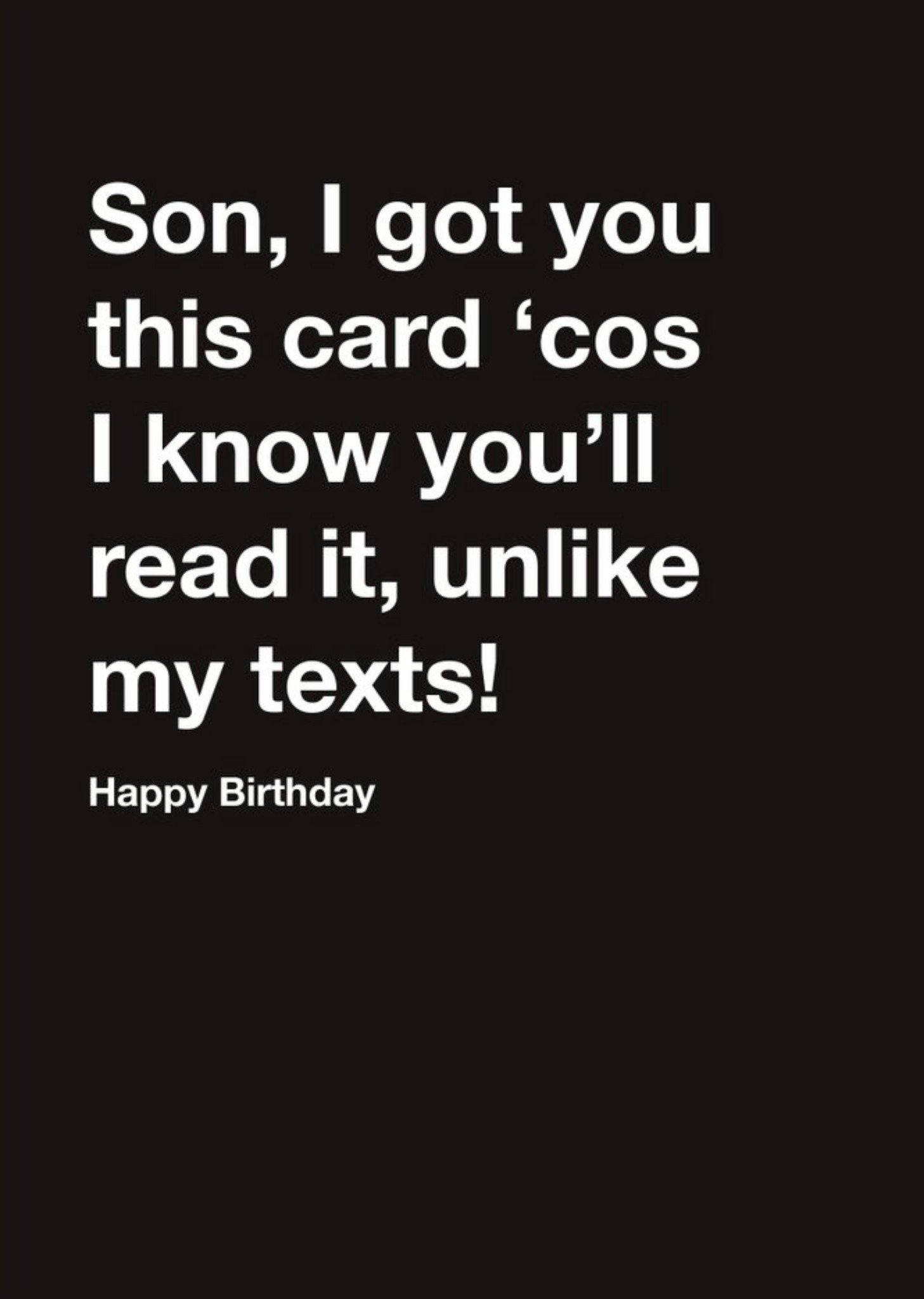 Moonpig Carte Blanche Son Happy Birthday Card, Large