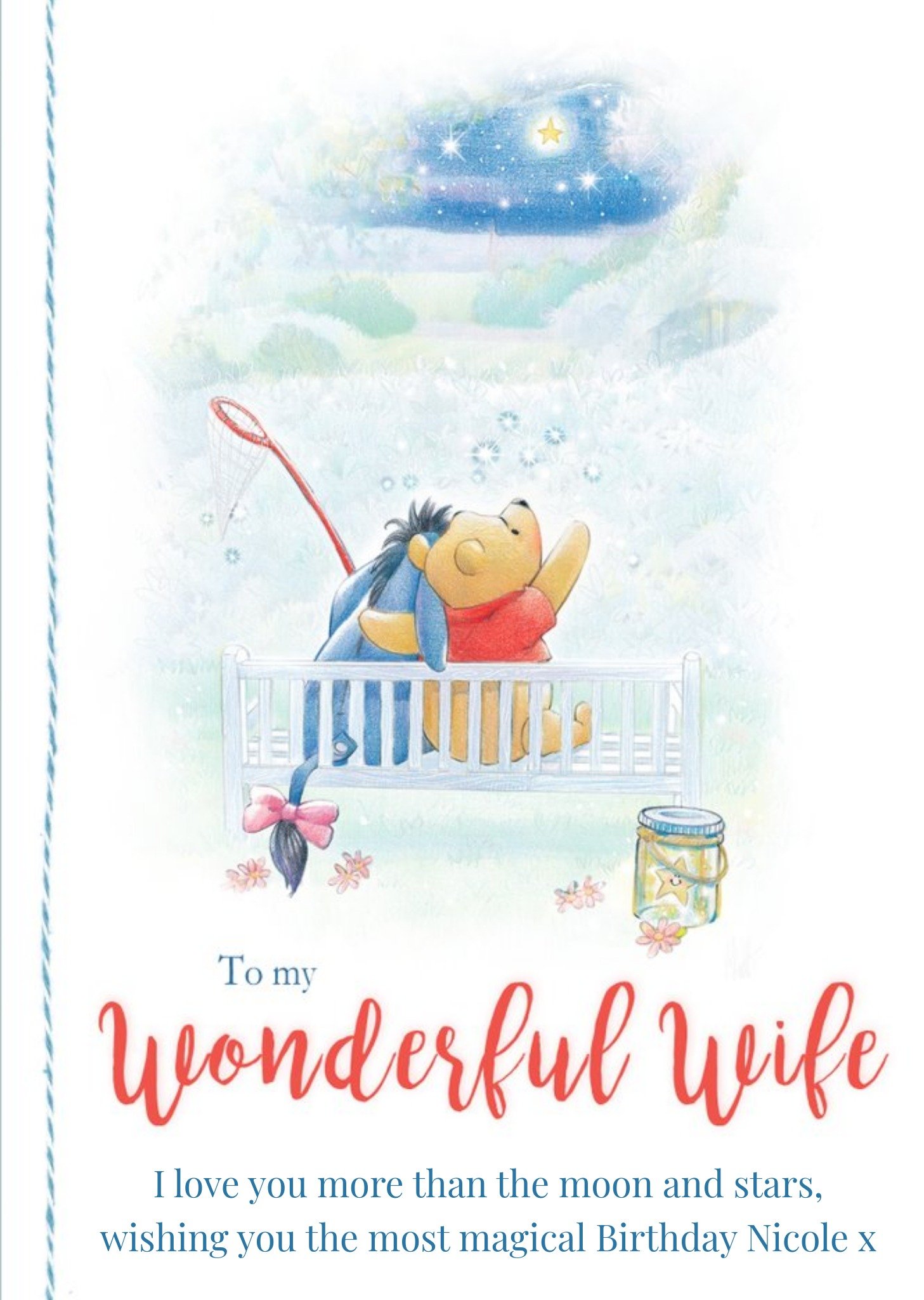 Disney Winnie The Pooh To My Wonderful Wife Birthday Card Ecard