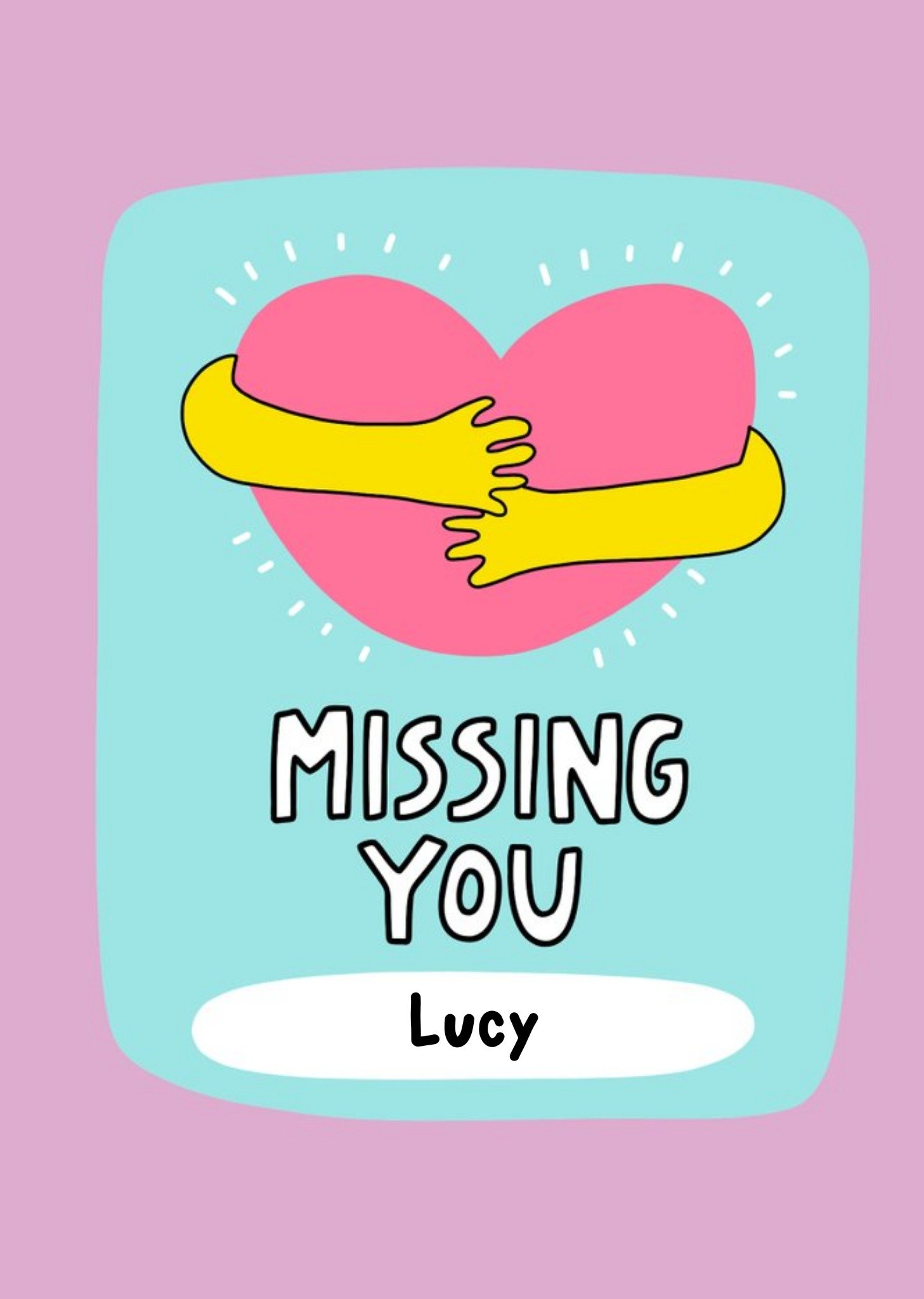 Hands Hugging A Heart Illustration Missing You Card Ecard