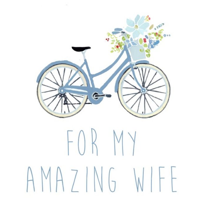 For My Amazing Wife Bike Illustration Card