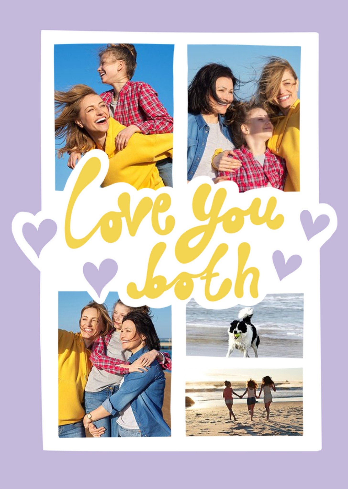 Love Hearts Chloe Allum Hullabaloo 2 Mums Modern Photo Upload LGBTQ+ Card Ecard