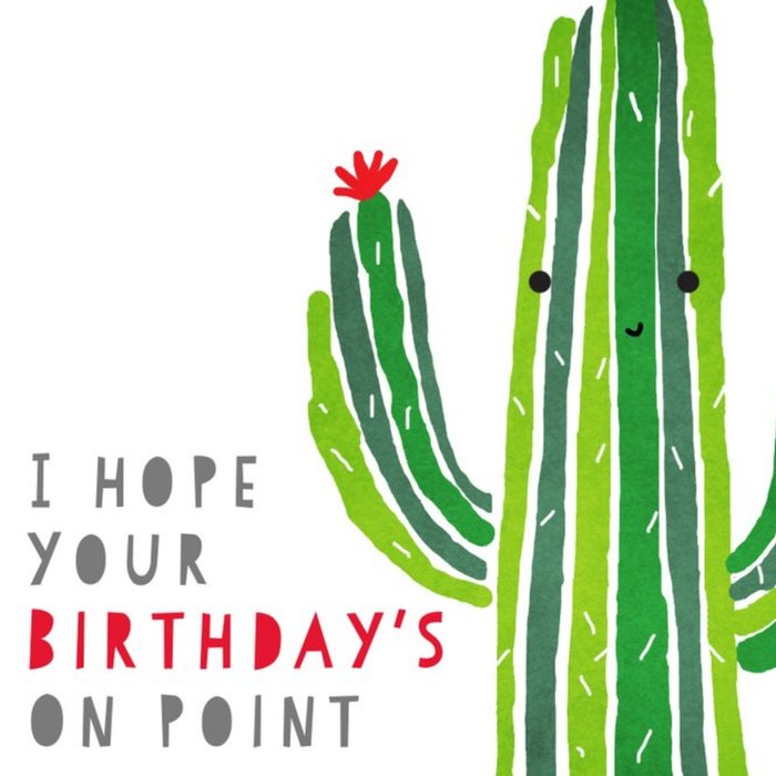 Cute birthday card - cactus