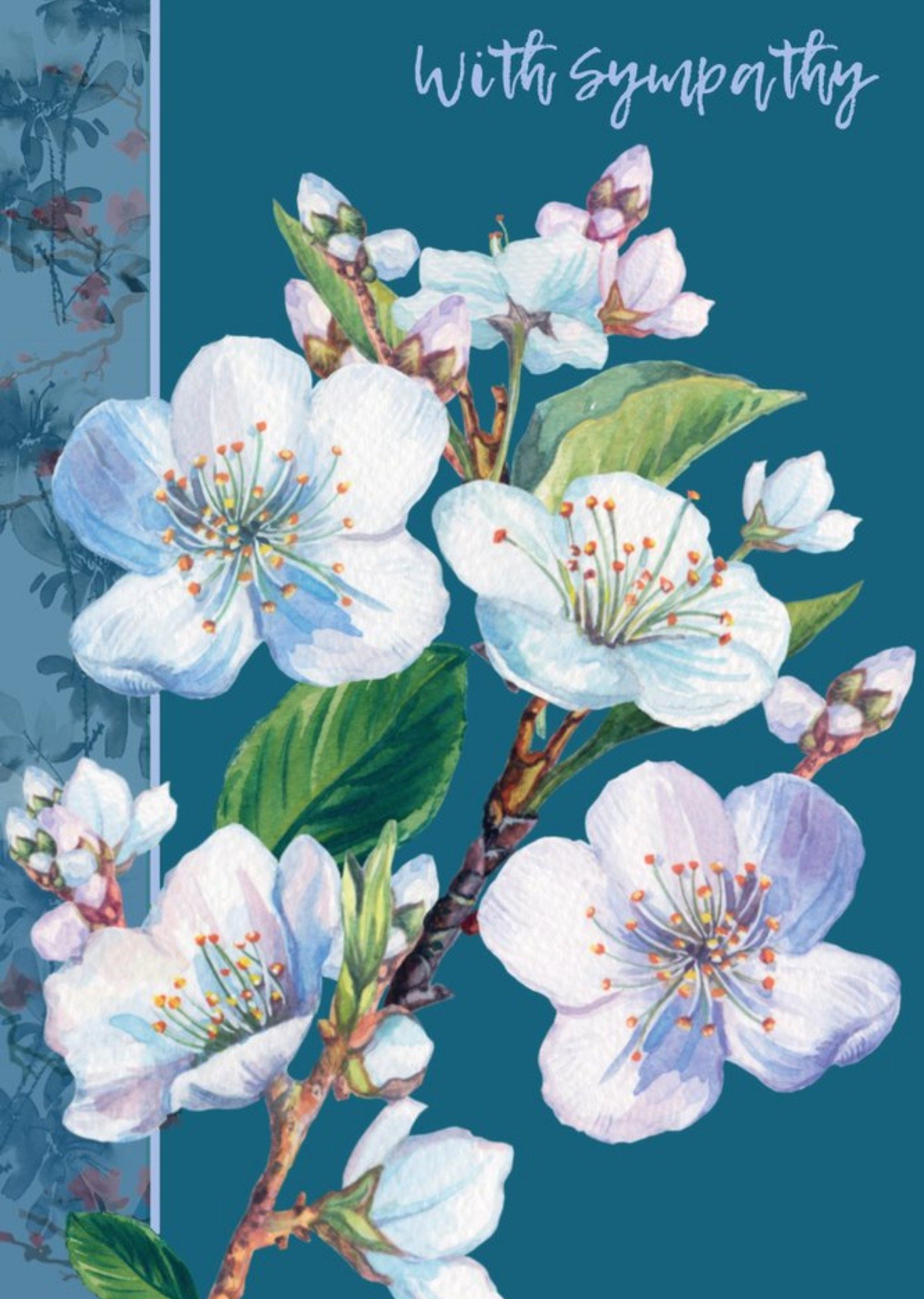 Moonpig Floral Blossom With Sympathy Card Ecard