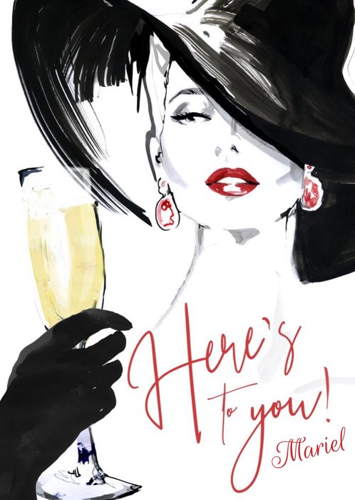 Here's to you - Classy Birthday Card - Champagne