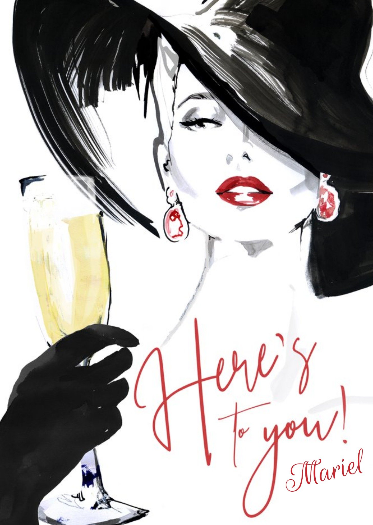 Here's To You - Classy Birthday Card - Champagne Ecard