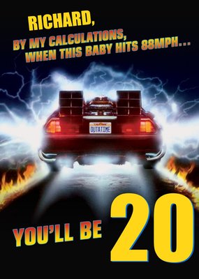 Back To The Future When This Baby Hits 88mph personalised 20th Birthday Card