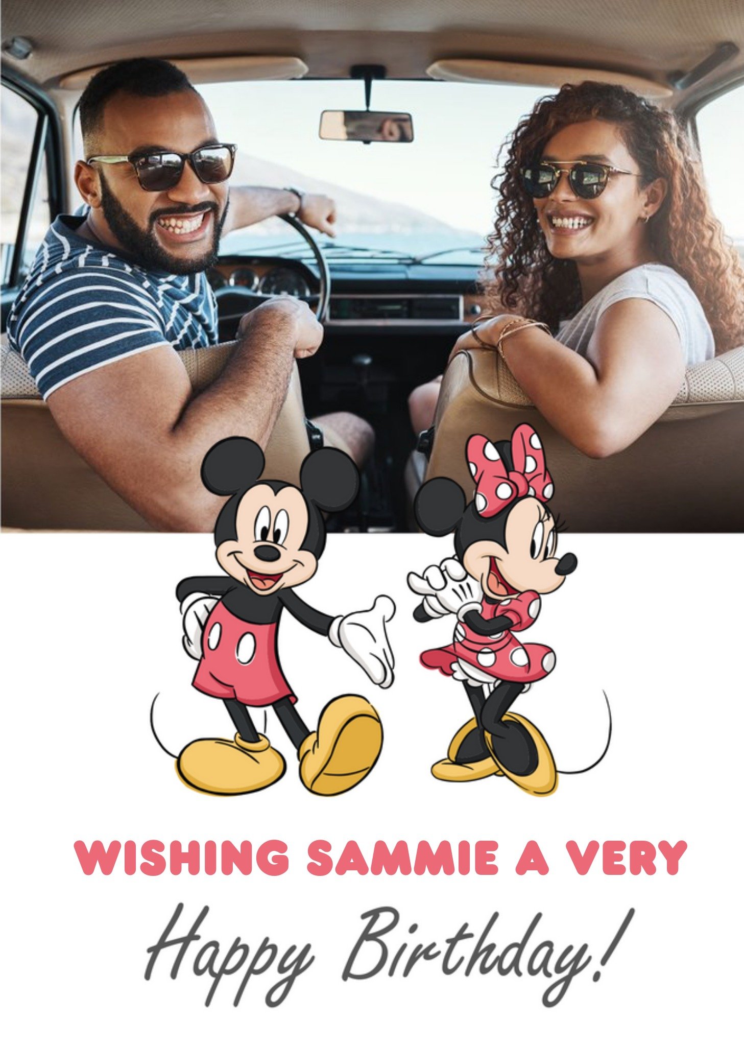 Disney Mickey Mouse Mini Mouse Happy Birthday Photo Upload Card Ecard