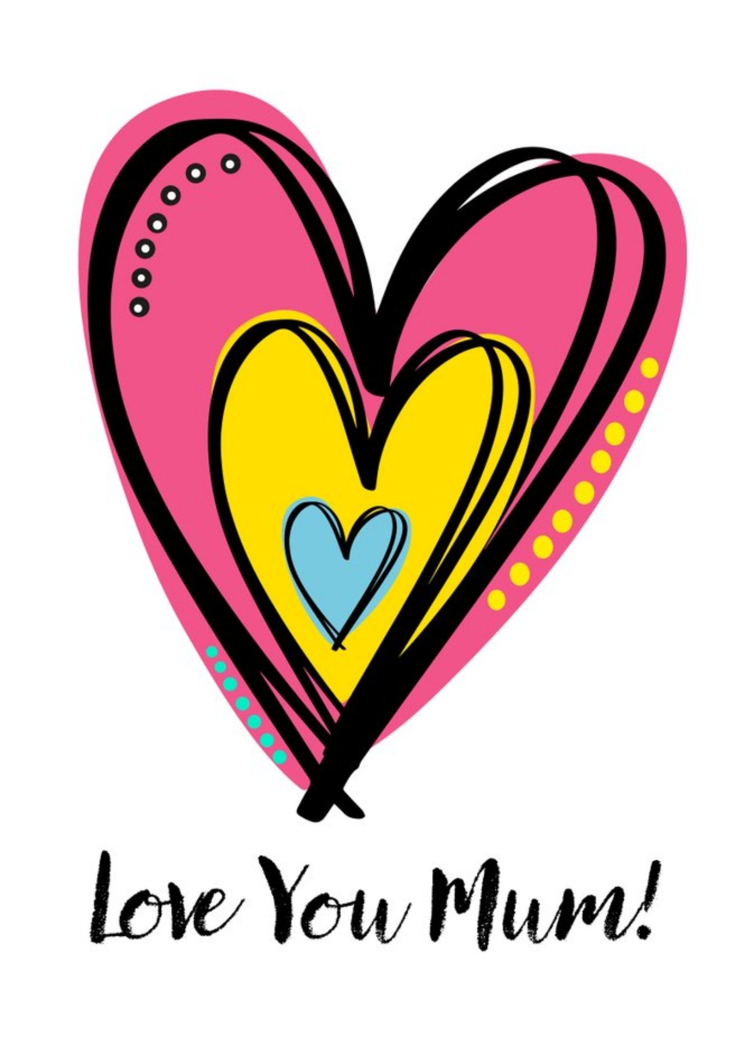 Moonpig Love You Mum Heart Card, Large