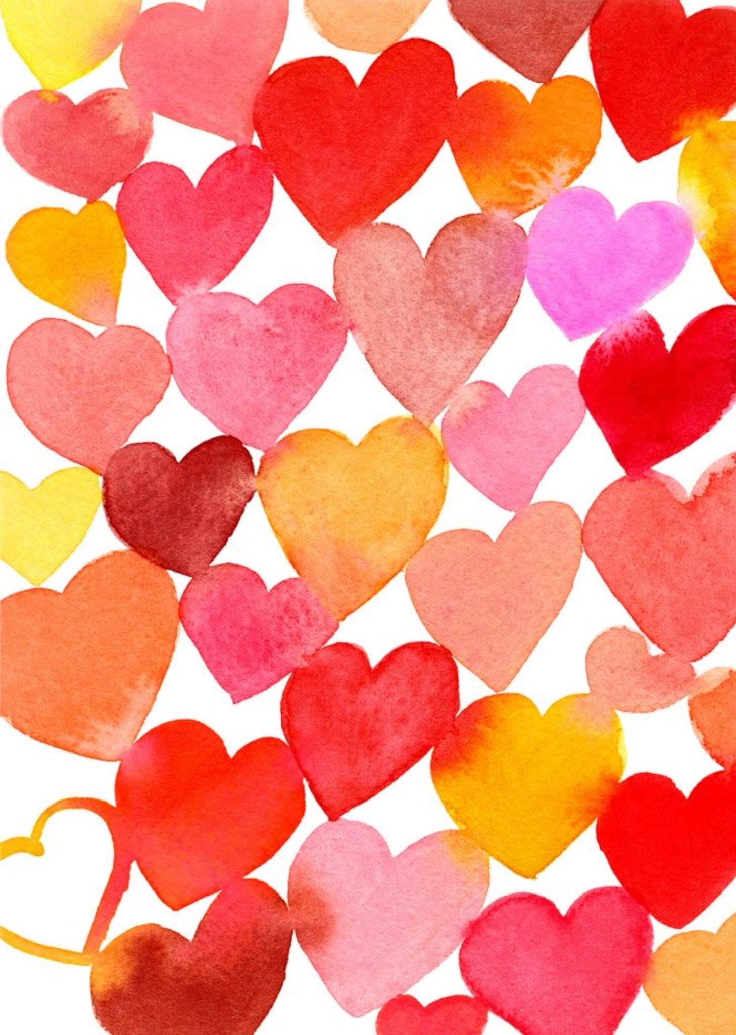 Moonpig Watercolour Love Heart Anniversary Card, Large