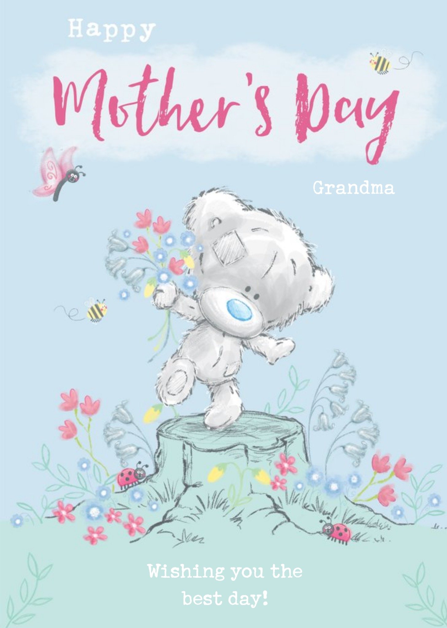Me To You Tiny Tatty Teddy Floral Mother's Day Card For Grandma Ecard