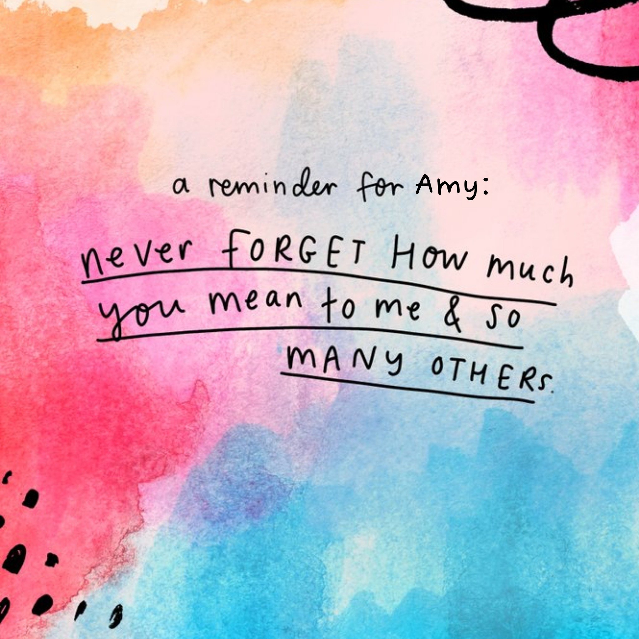 The Happy News Never Forget How Much You Mean To Me Thinking Of You Card, Square