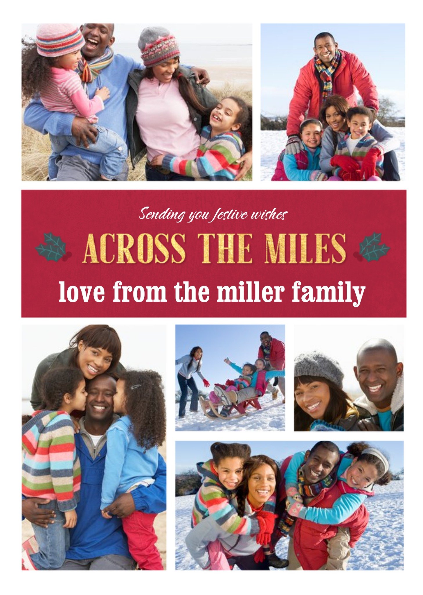 Across The Miles Multiple Photo Upload Christmas Card Ecard