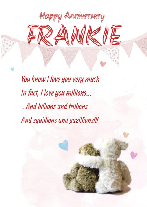 Love You Millions, Billions And Trillions Personalised Card
