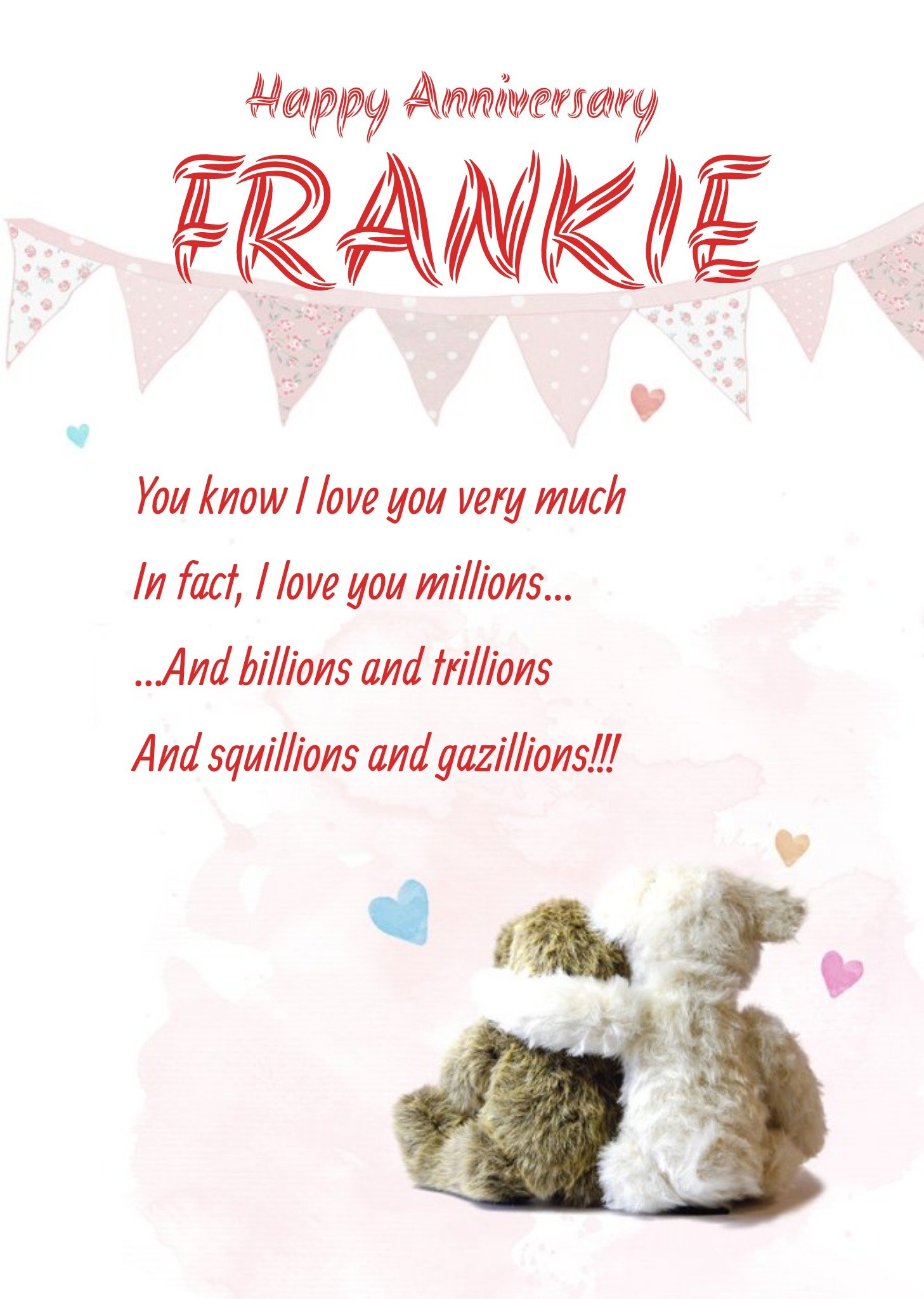 Love You Millions, Billions And Trillions Personalised Card Ecard