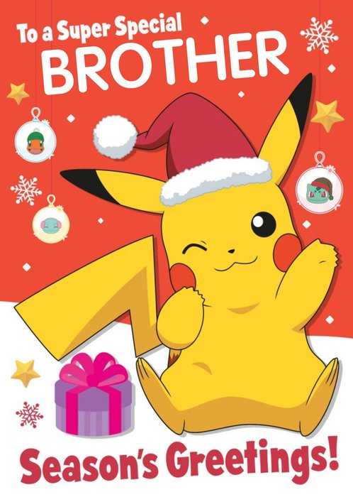 Pokemon Characters Season's Greetings Grandson Card
