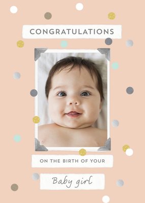 New Baby Girl Photo Upload Congratulations Postcard