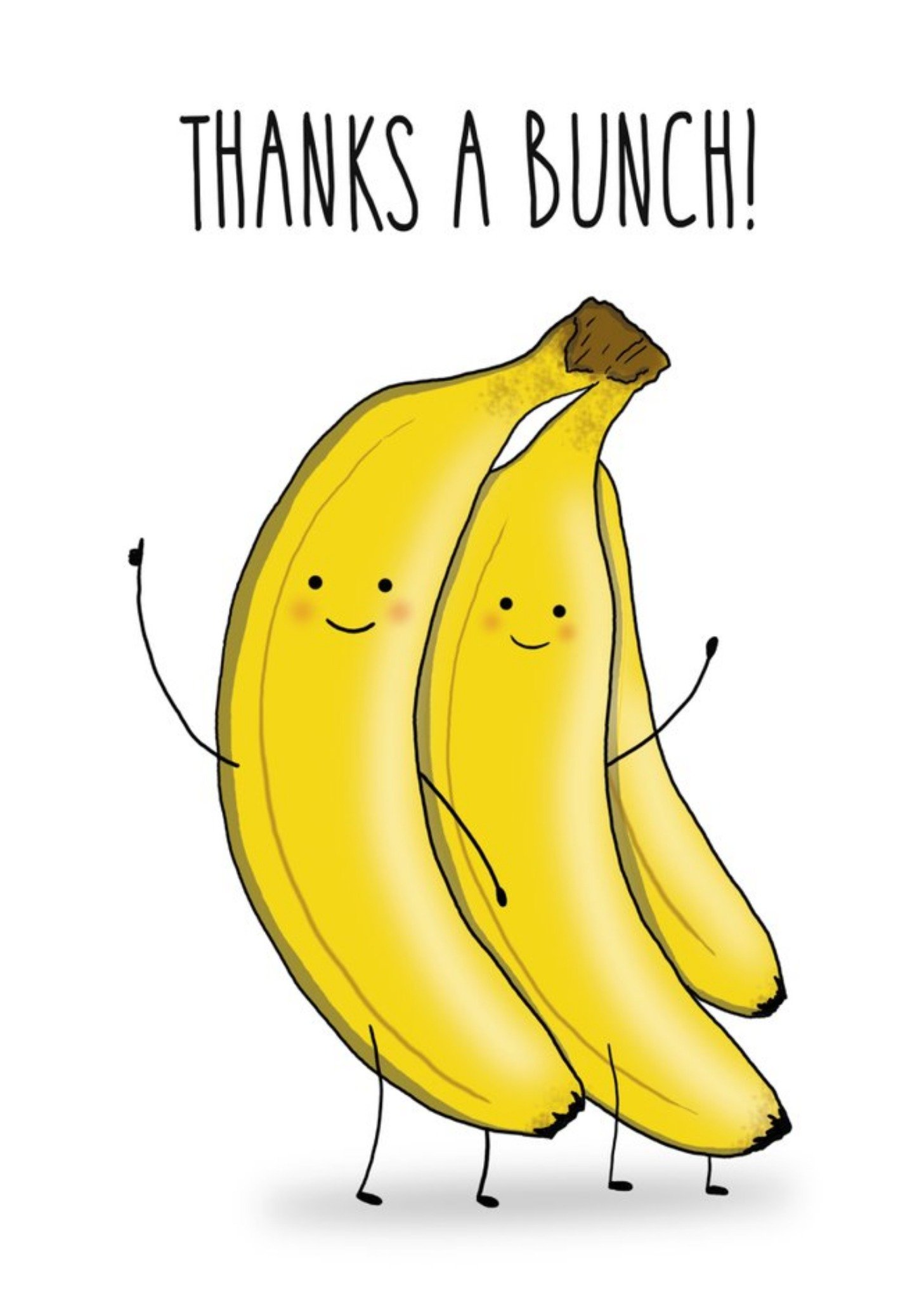 Thanks A Bunch Happy Bananas Thank You Card