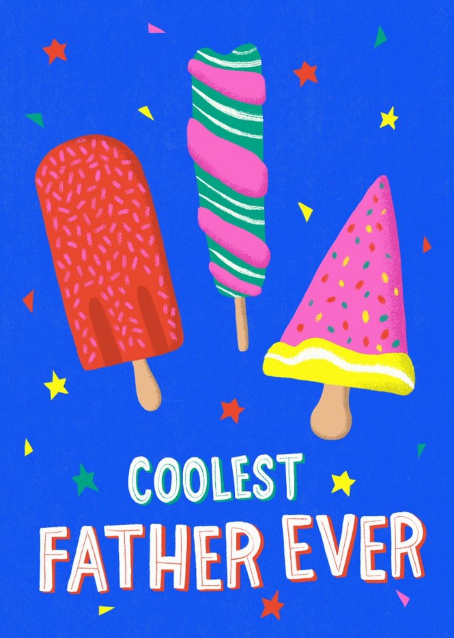 Moonpig Sinead Hanley Illustrated Ice Lollies Coolest Father Card, Large