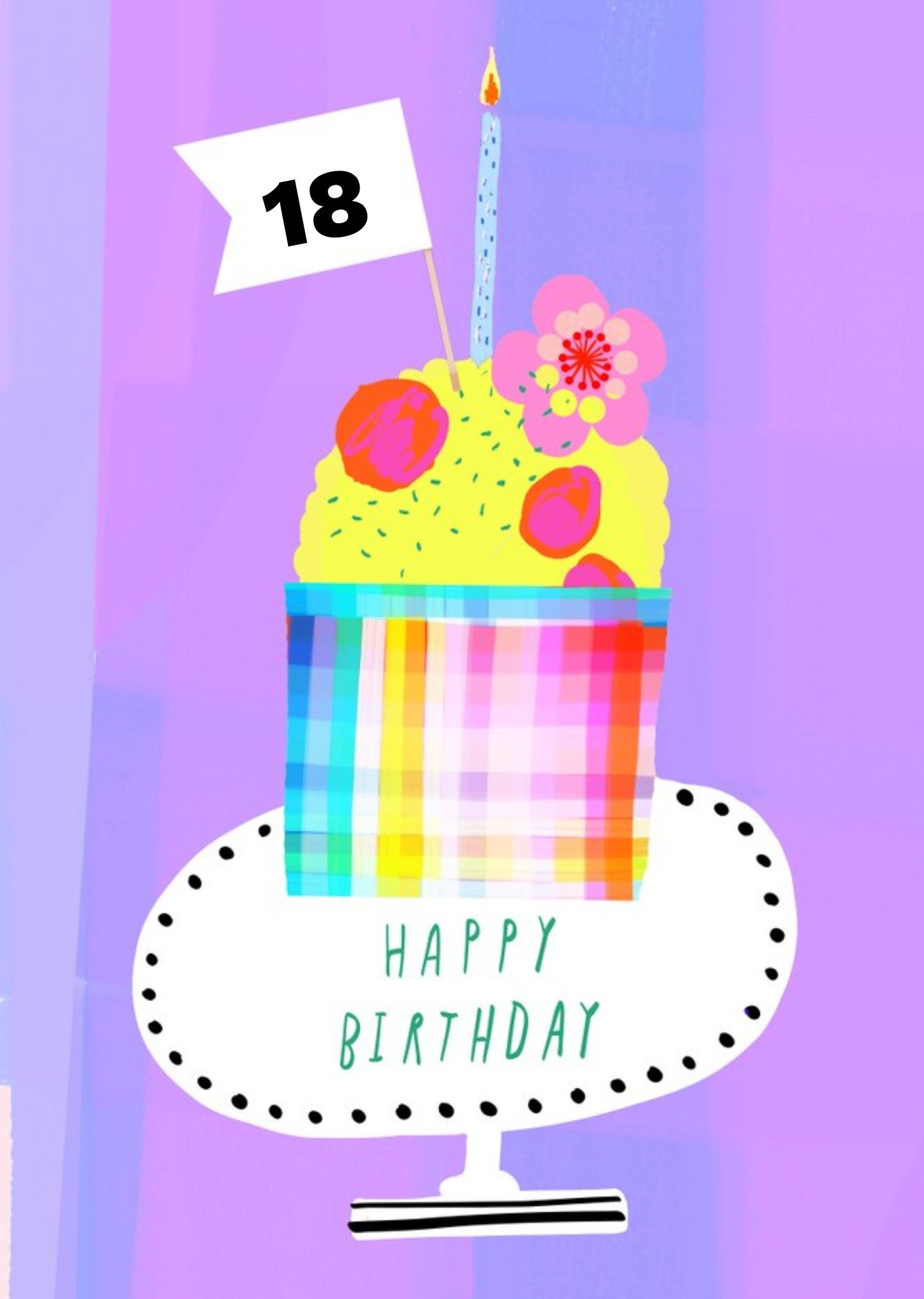 Katt Jones Illustration Colourful Cake Birthday Card Ecard