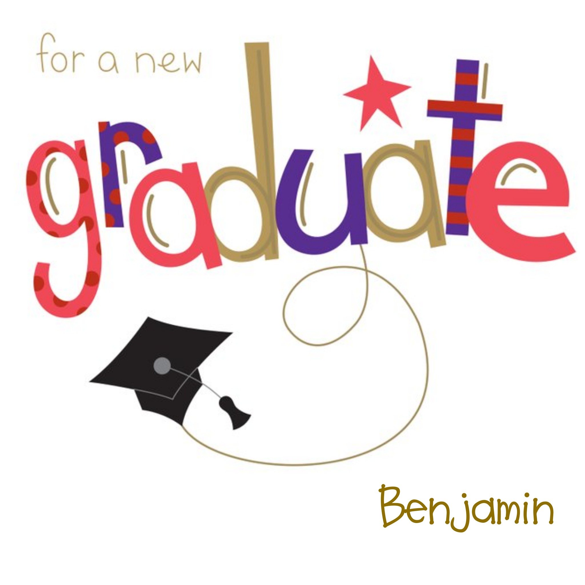 Ling Design For A New Graduate Mortar Personalised Graduation Card, Large