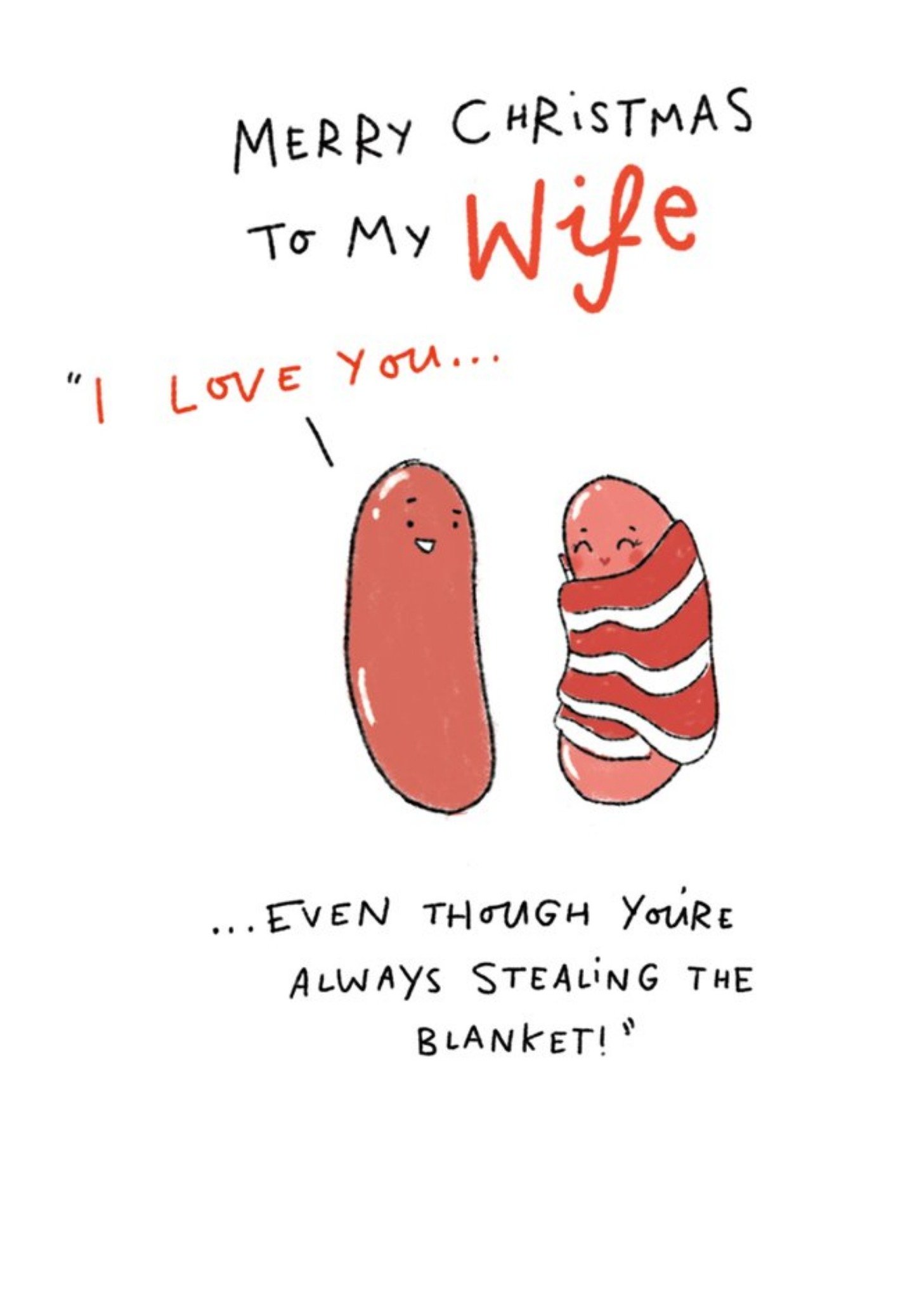 To My Wife I Love You Pigs In Blankets Funny Christmas Card Ecard