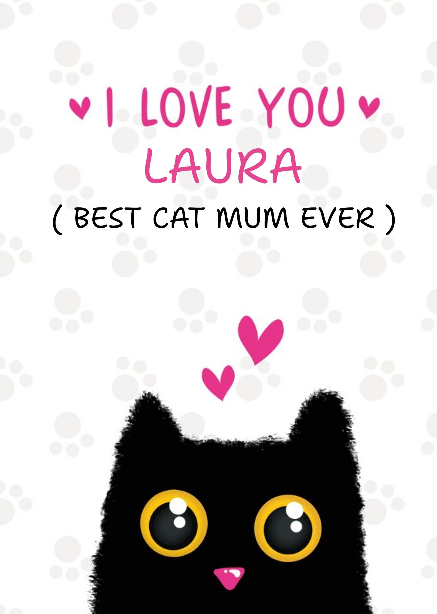 Moonpig Best Cat Mum Ever Valentines Day Card From The Cat, Large