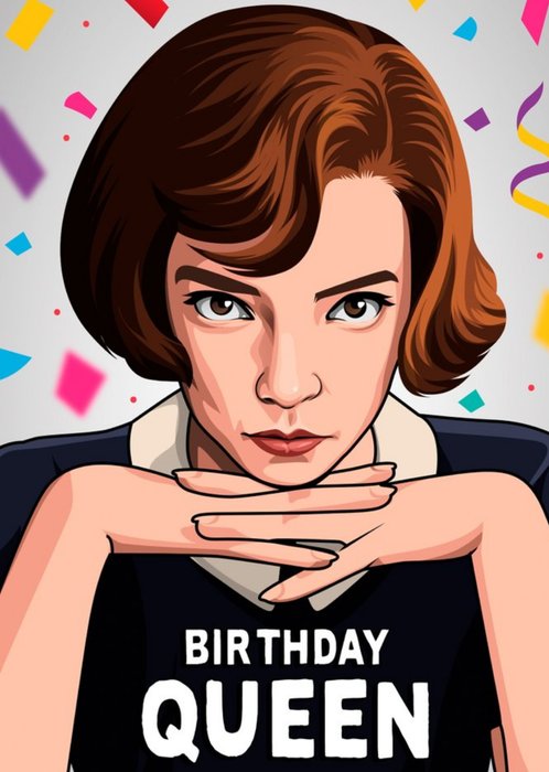Birthday Queen Illustration Tv Chess Card