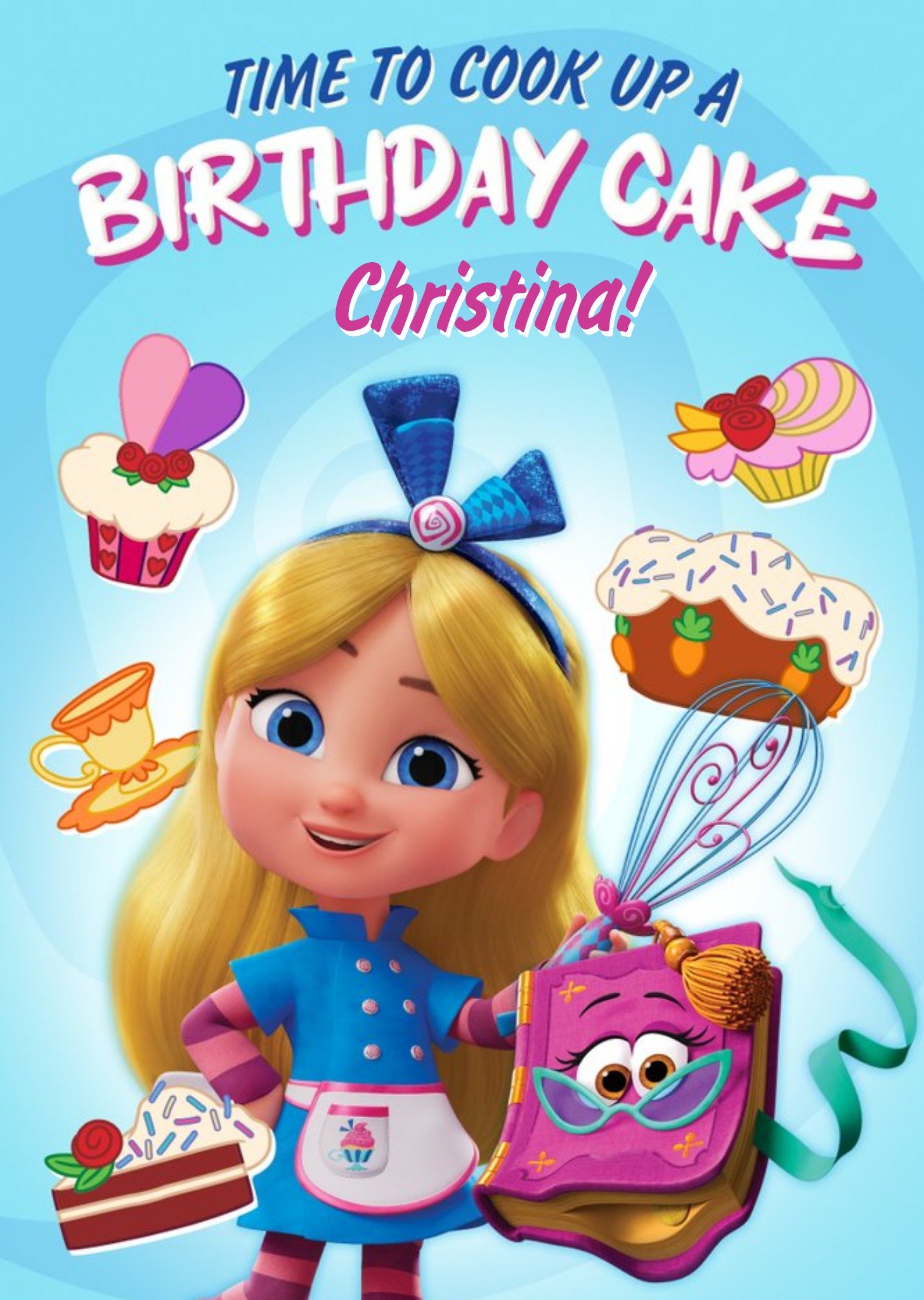 Moonpig Alice's Wonderland Bakery Cook Up A Birthday Cake Card, Large