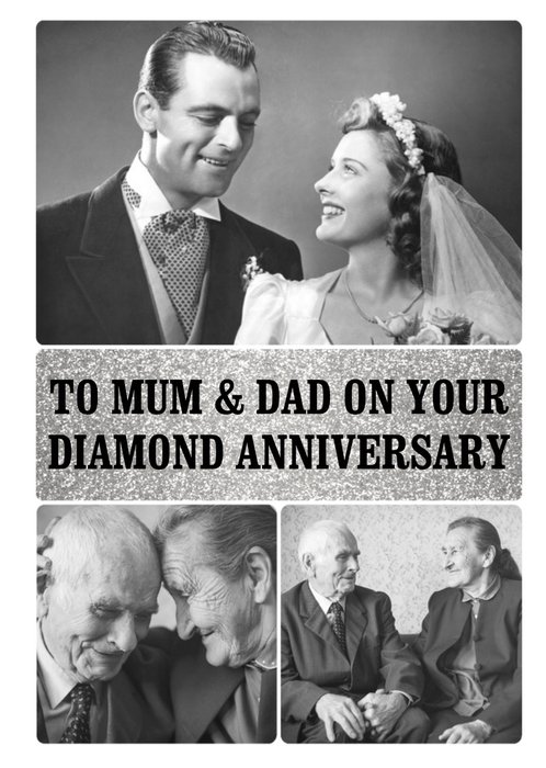 To Mum & Dad on your Diamond Anniversary - 60th Anniversary Photo Upload Card