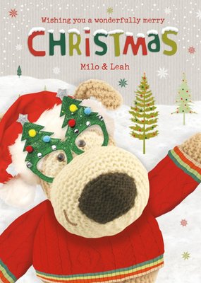 Cute Funny Boofle Christmas Tree Glasses Card