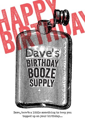 Birthday Booze Supply Personalised Happy Birthday Card