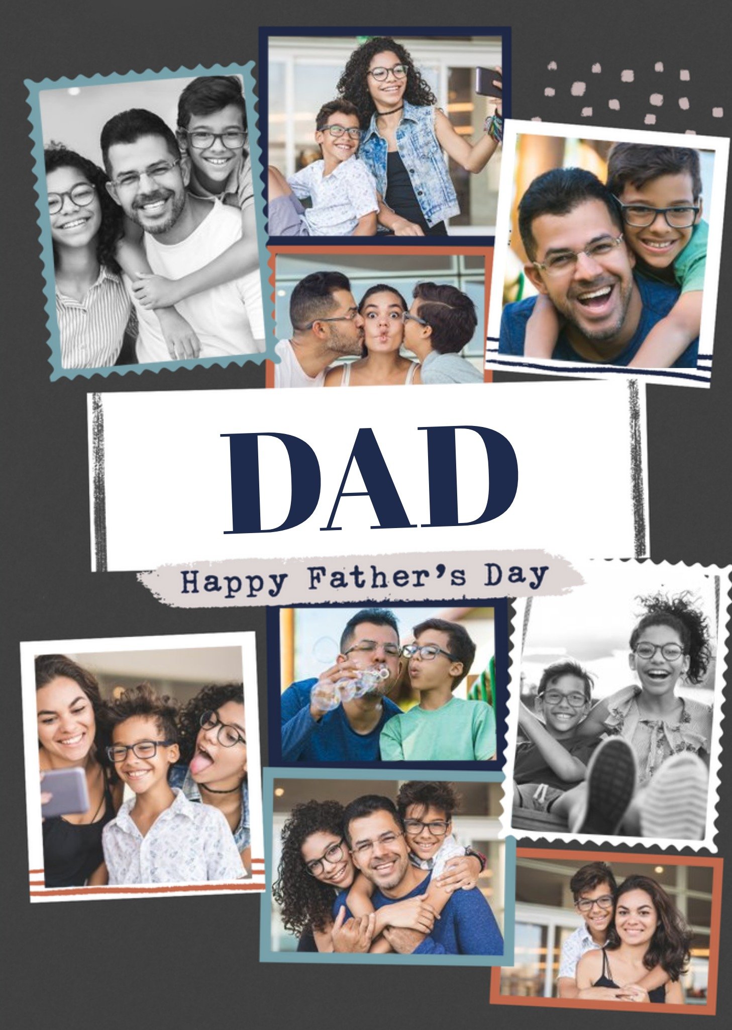 Modern Photo Upload Collage Dad Father's Day Card Ecard