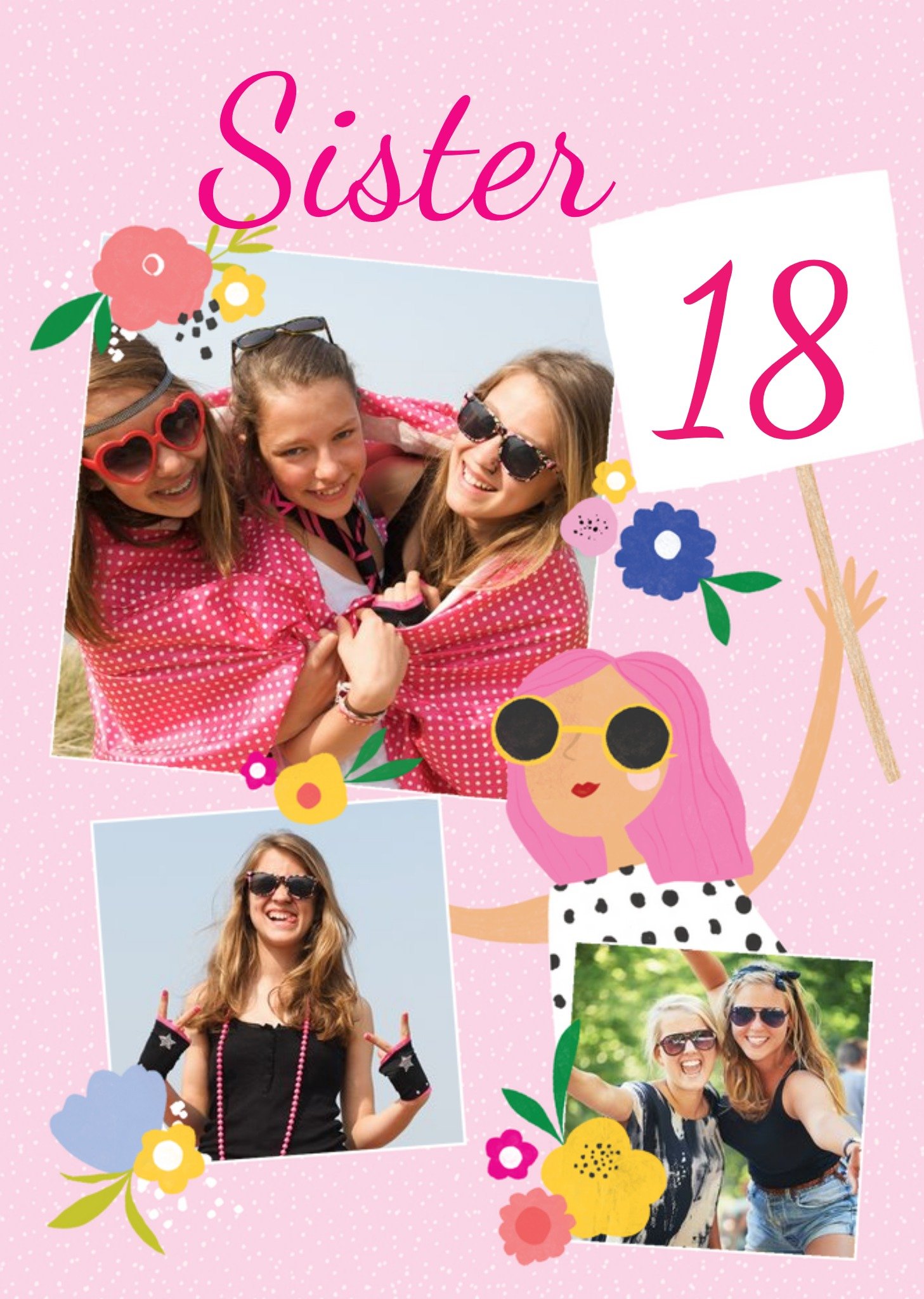 Moonpig Cute Multi Photo Upload Sister Birthday Card Ecard