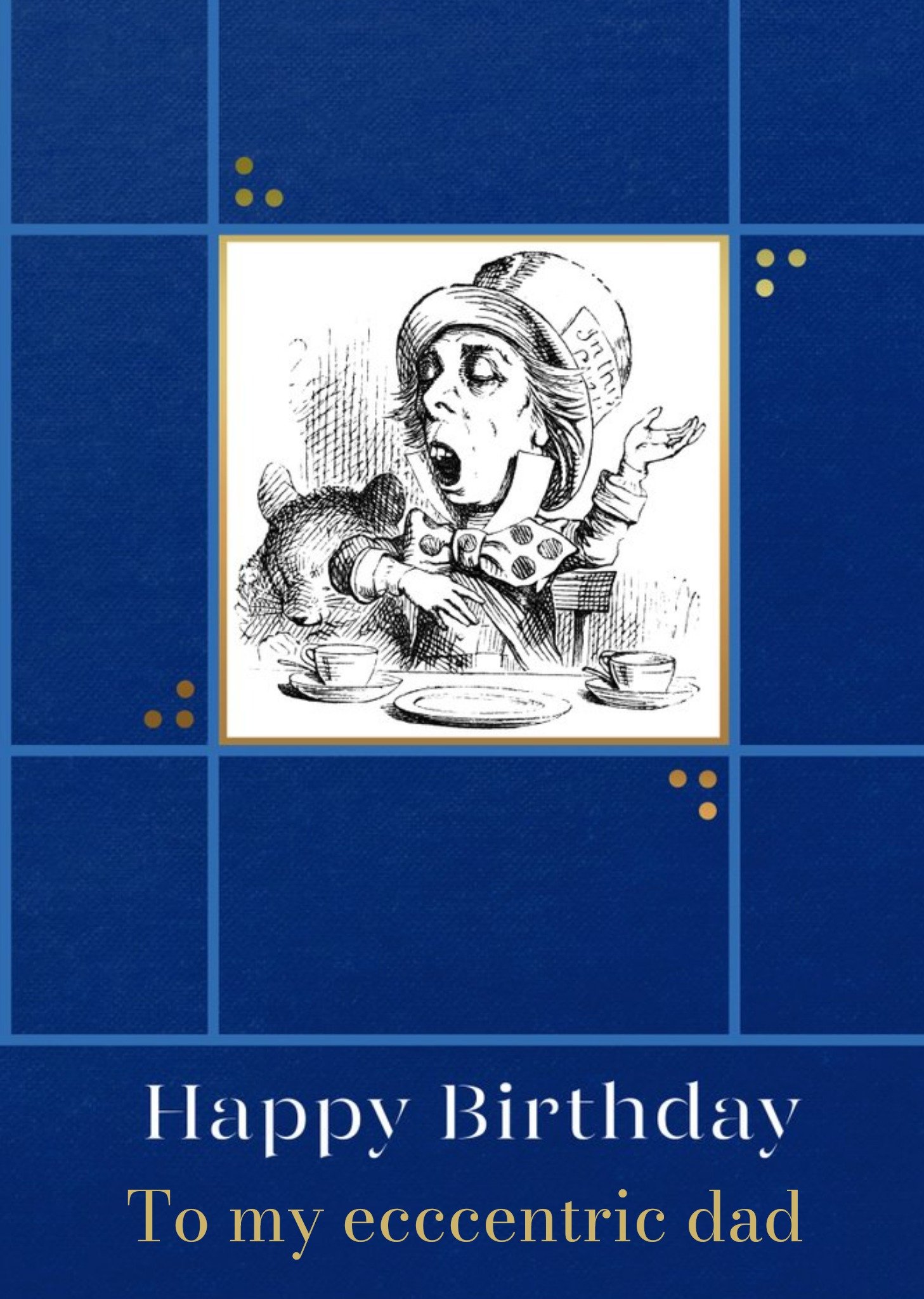 The V&a V&a Alice In Wonderland Illustration Mad Hatter Book Style Card Ecard