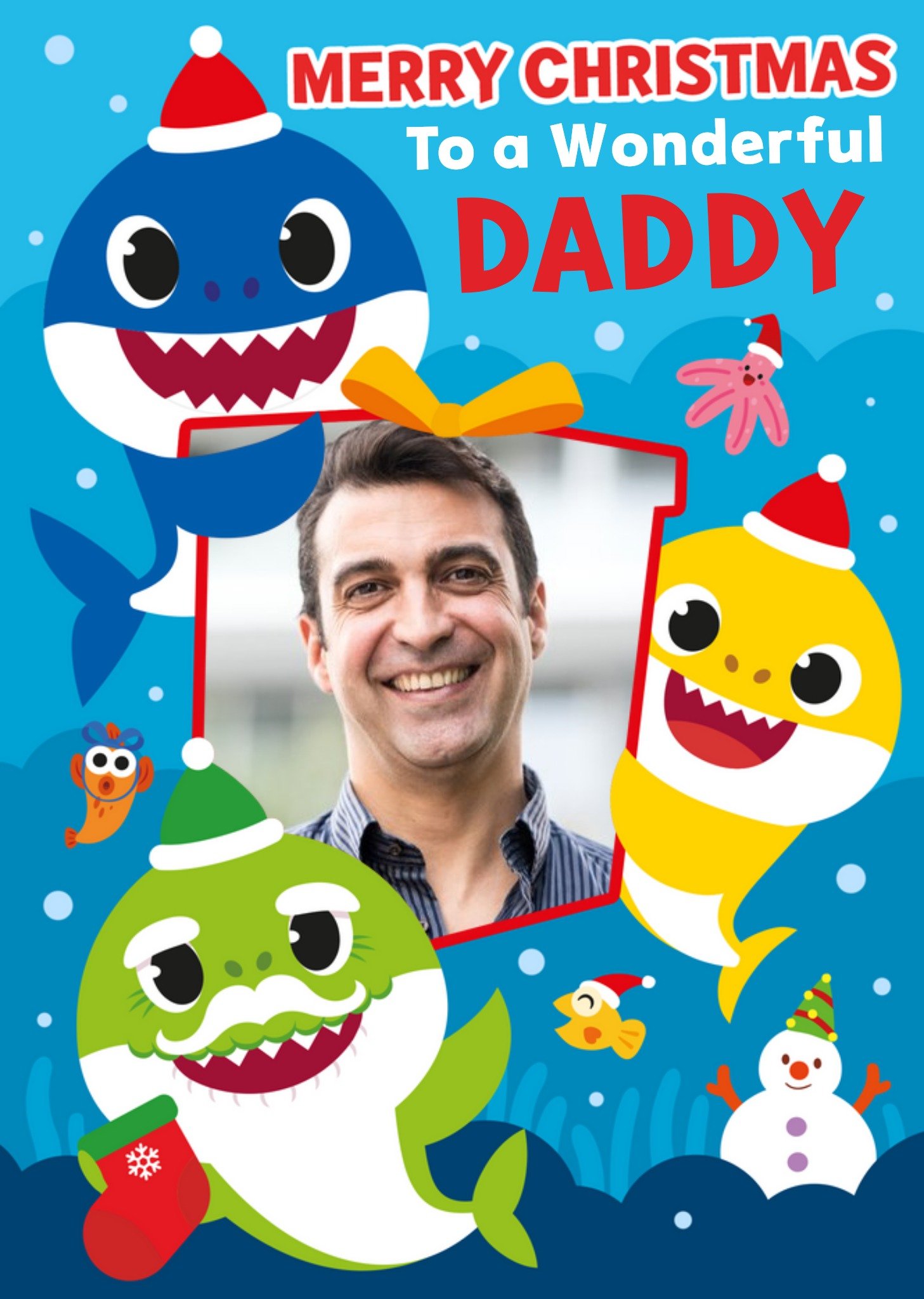 Baby Shark Wonderful Daddy Photo Upload Christmas Card