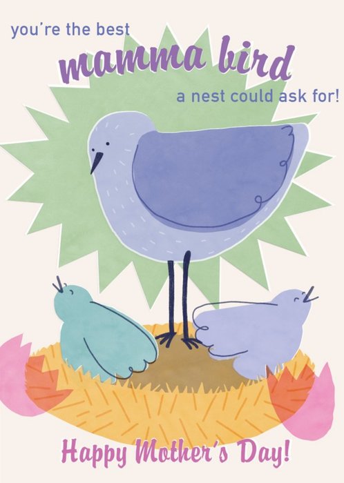 The Best Mamma Bird Mother's Day Card