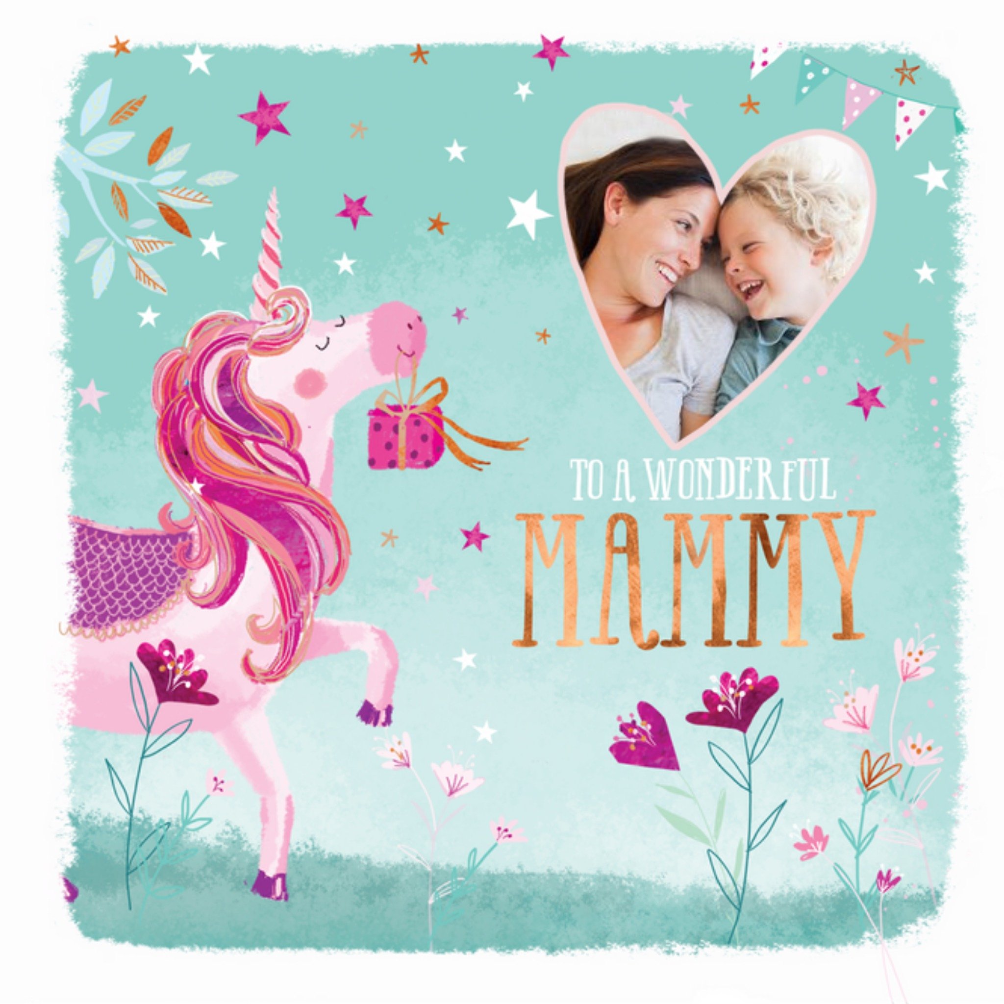 Ling Design Unicorn To A Wonderful Mammy Photo Mother's Day Card, Large