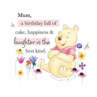 Winnie The Pooh Cake Happiness And Laughter Birthday Card For Mum