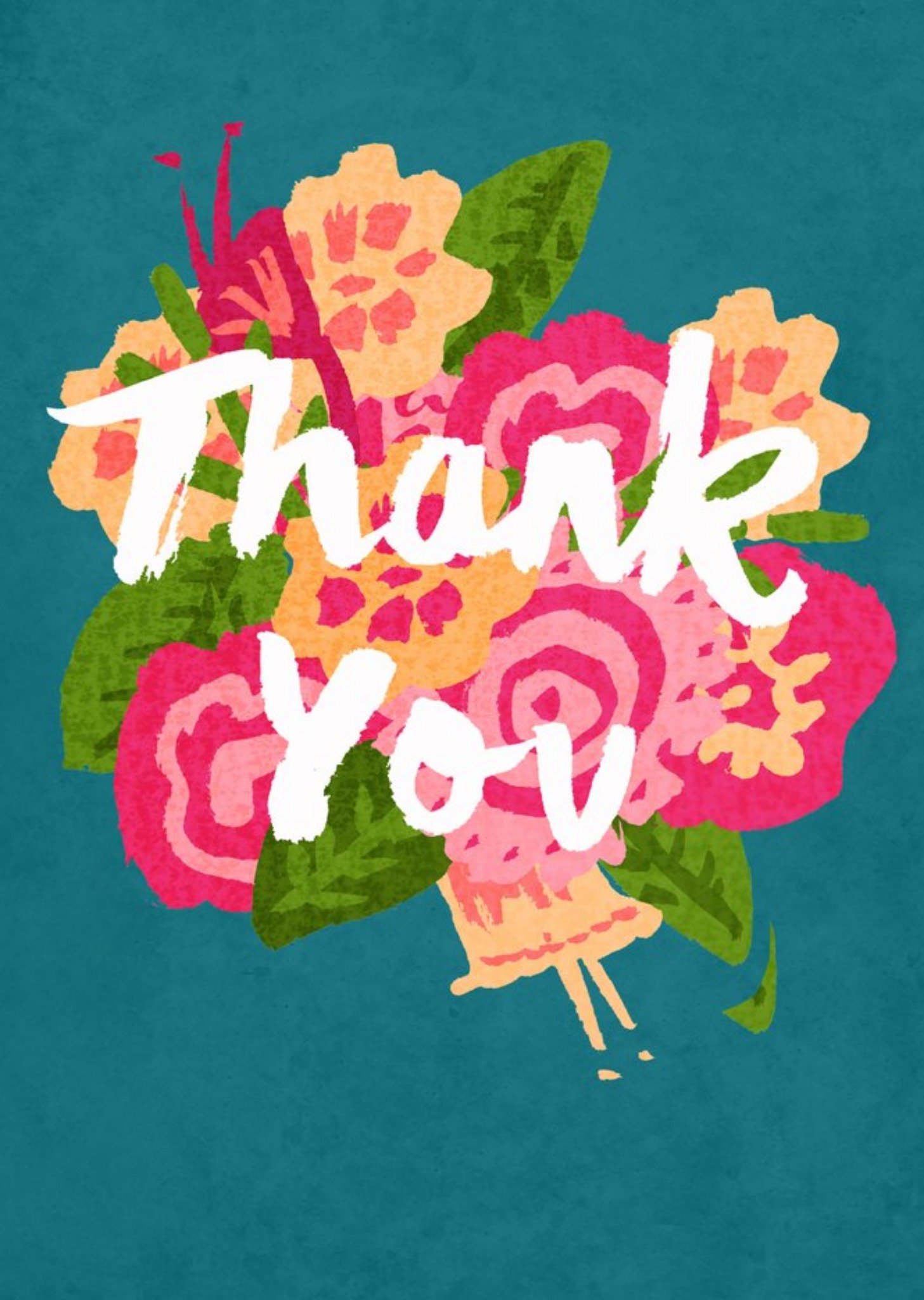 Moonpig Cute Thank You Floral Card, Large