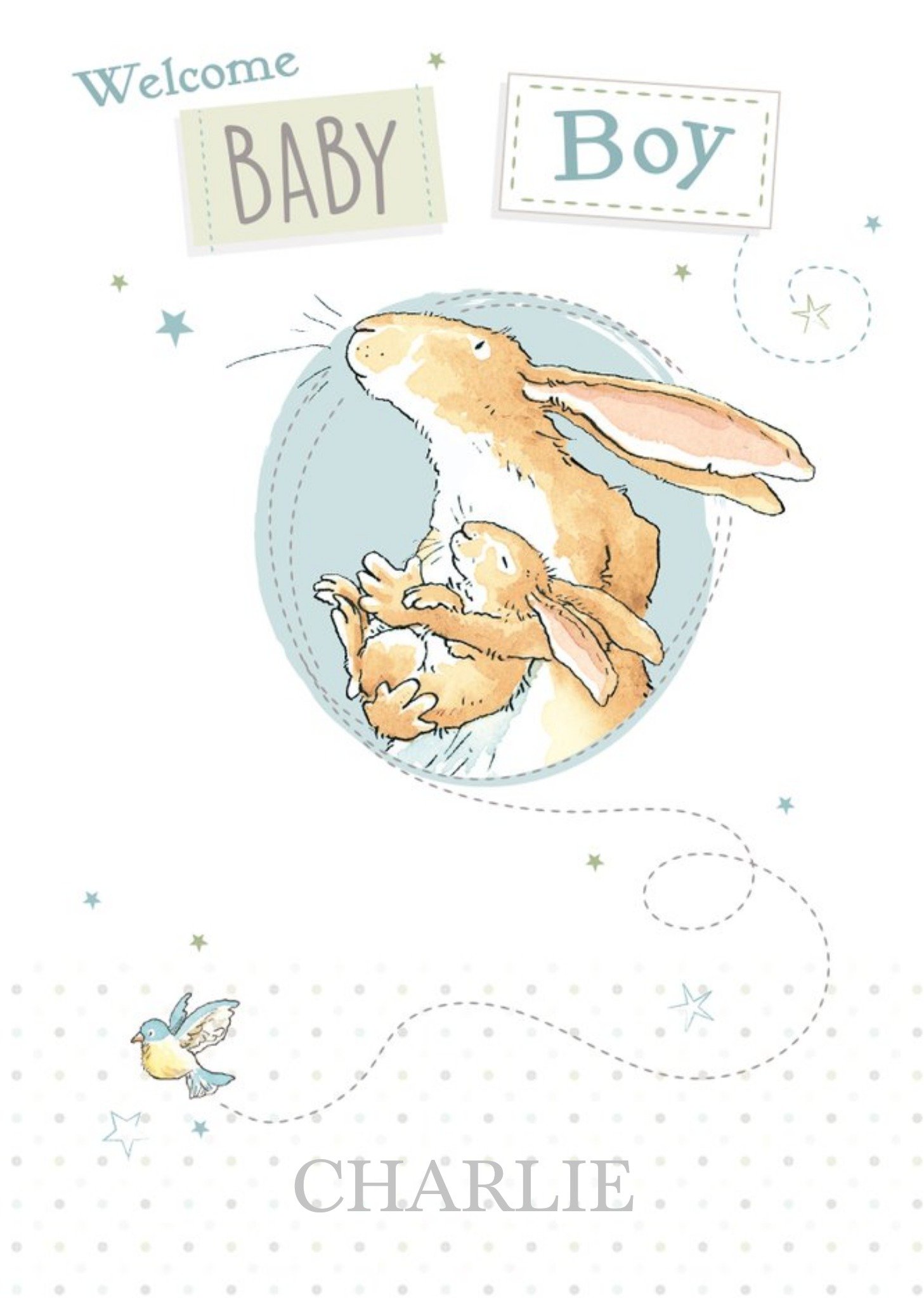 Guess How Much I Love You Danilo Ghmily Welcome New Baby Boy Card, Large