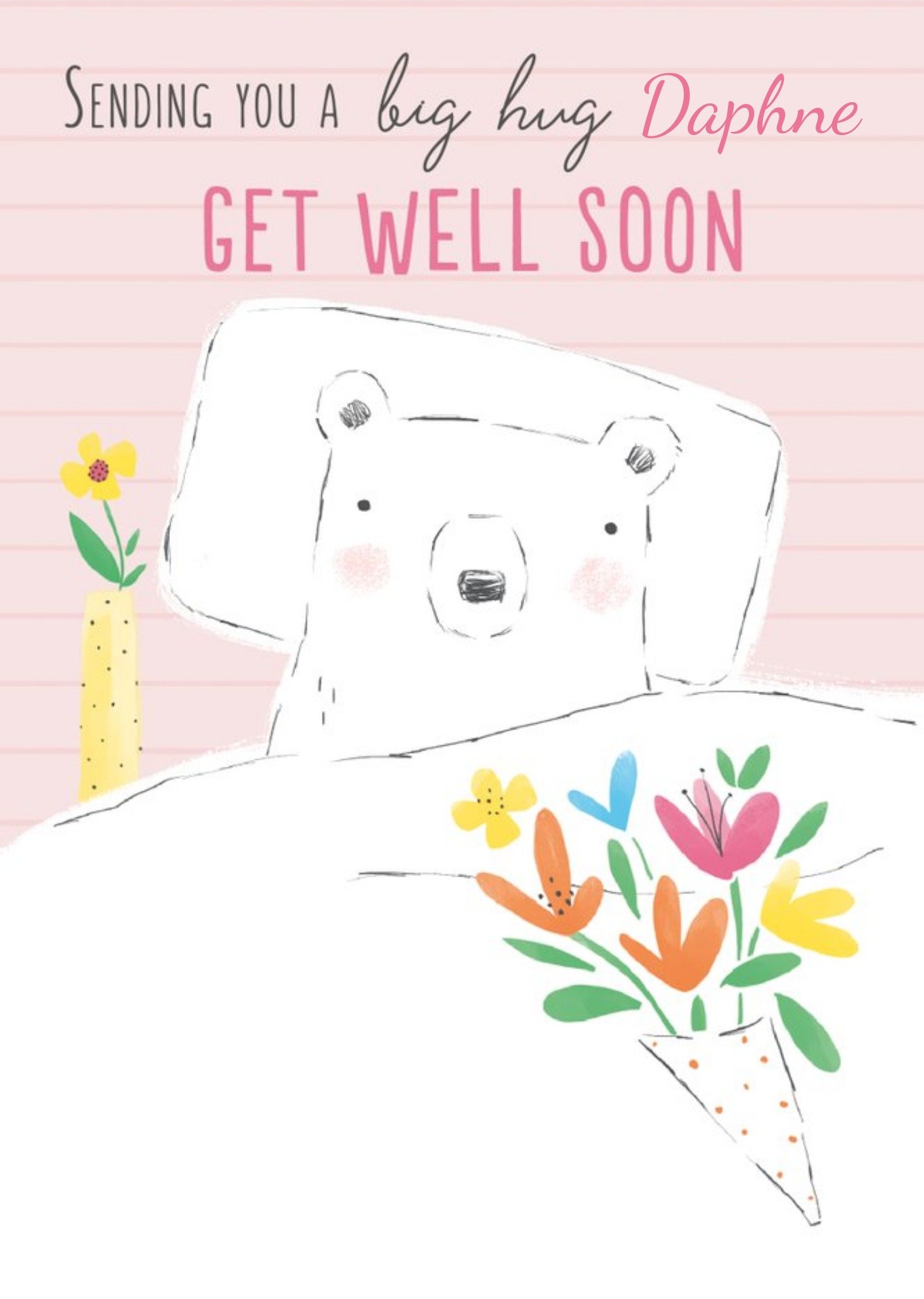 Cute Sending You A Big Hug Get Well Soon Card Ecard