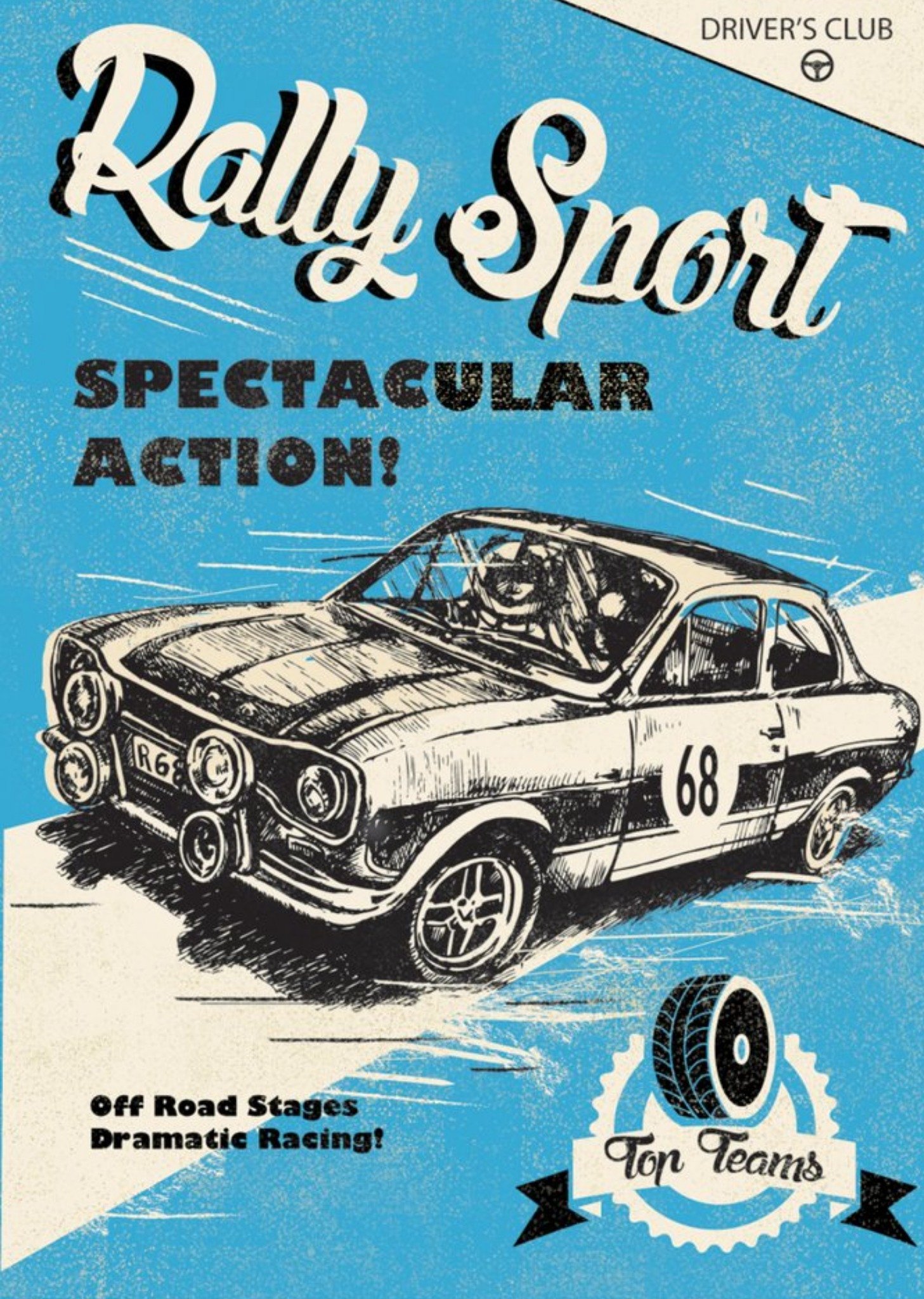 Moonpig Rally Sport Spectacular Action Card, Large