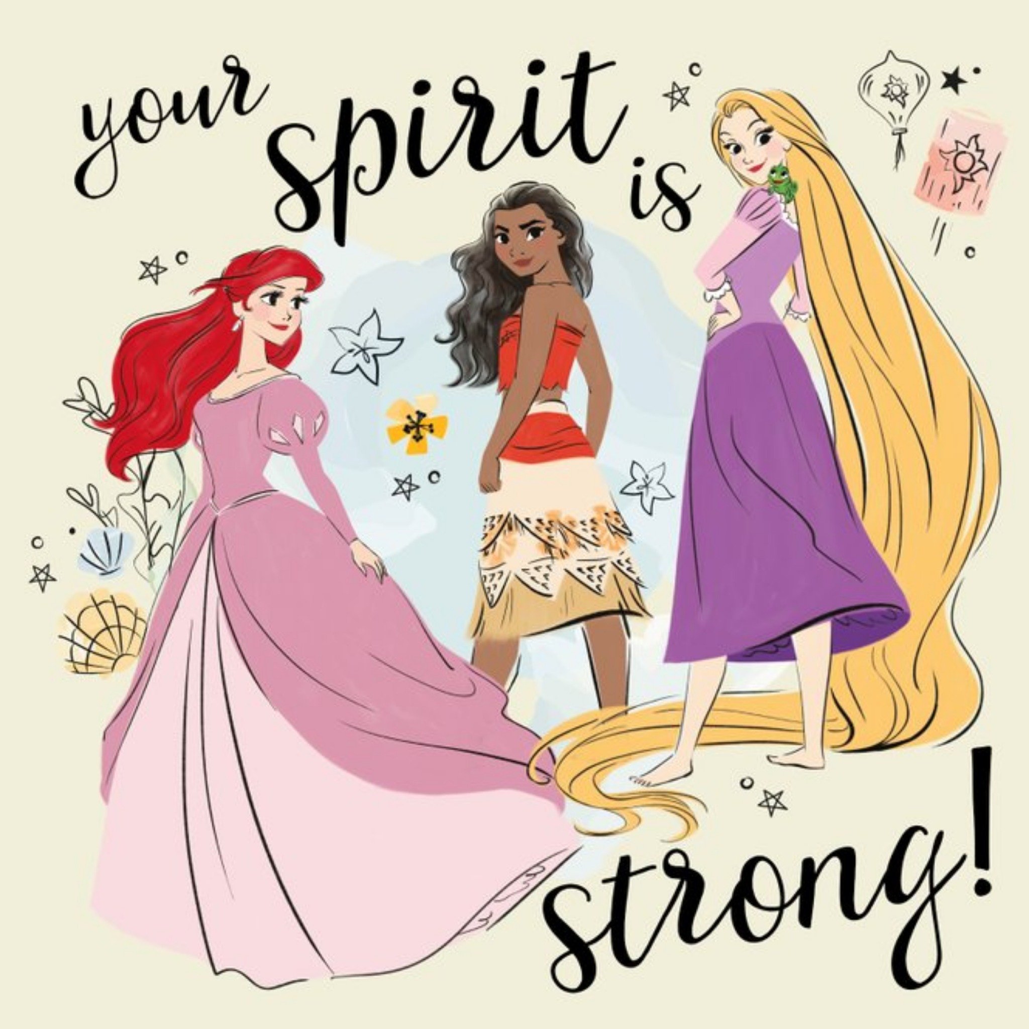 Disney Princesses Disney Princess Your Spirit Is Strong Birthday Card, Square