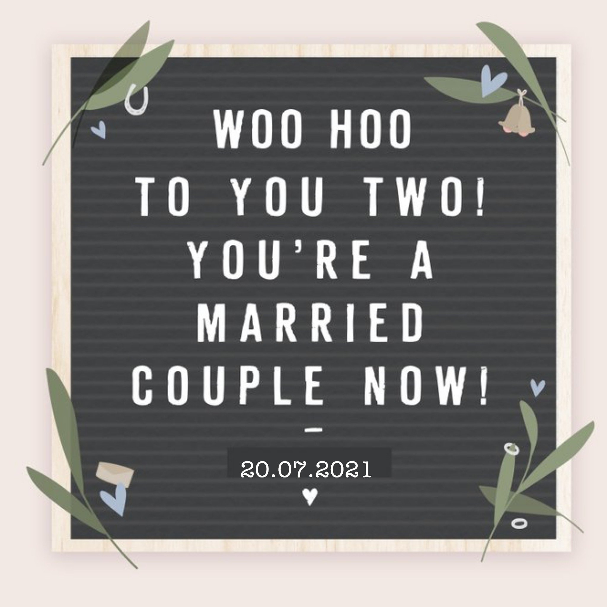 Woo Hoo To You Two You Are A Married Couple Now Wedding Congratulations Card, Square