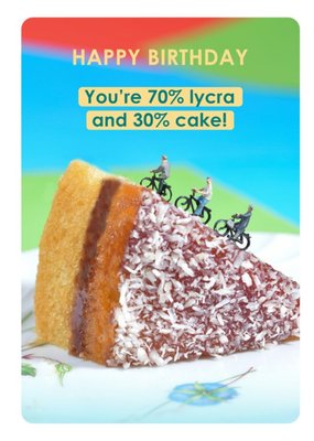 Funny Cake And Bikes Birthday Card