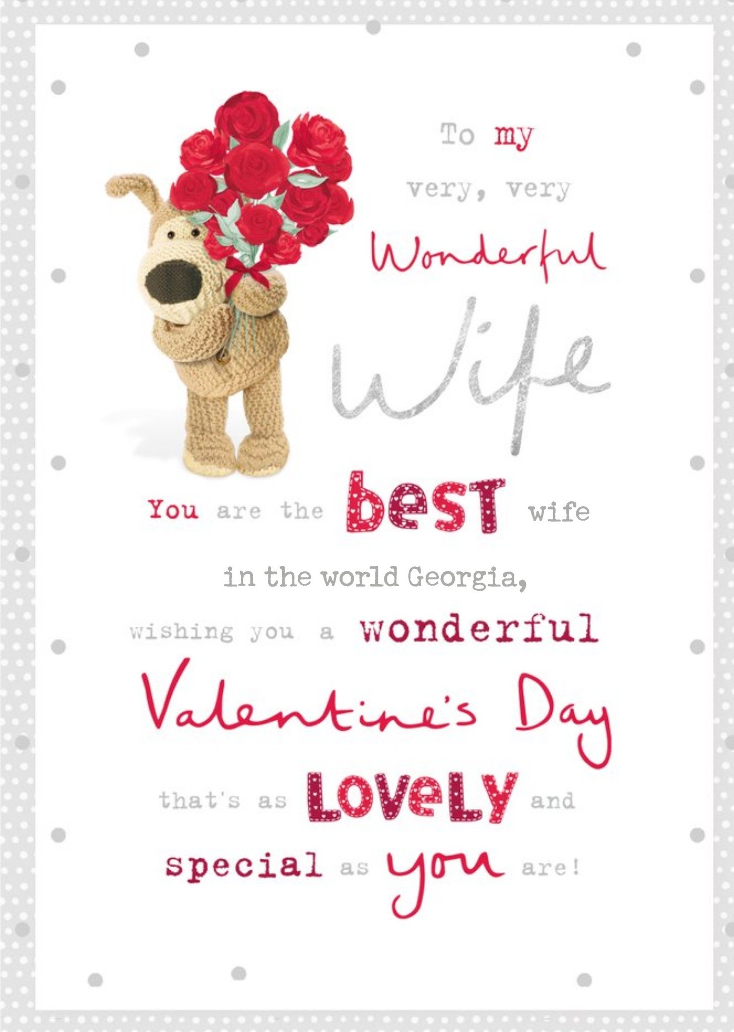 Cute Boofle To My Wonderful Wife Valentine's Day Card