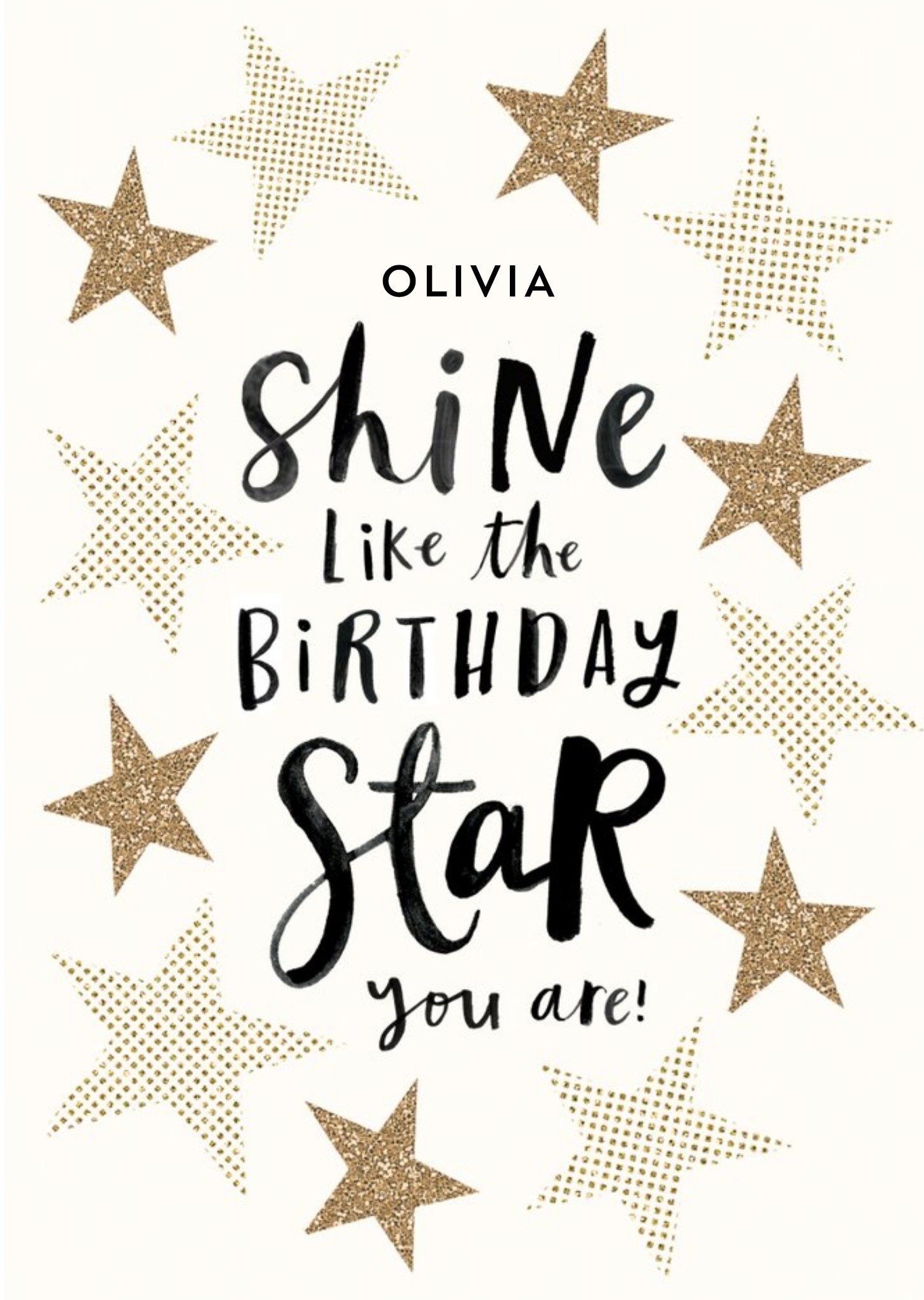 Moonpig Shine Like The Birthday Star You Are Card, Large