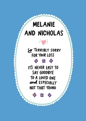 Angela Chick Empathy sorry for your loss personalised sympathy thinking of you Card