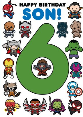 Marvel Comics Son 6th Birthday Card